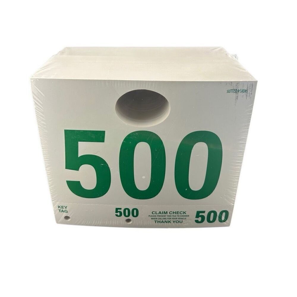 Auto Service Numbered Hand tags Green and Red 500-999 Mechanics Shop Claim Check